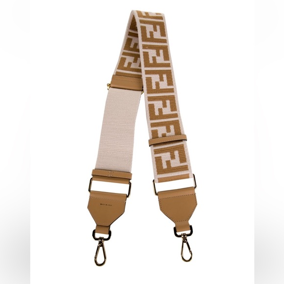 Fendi Tan and Cream Bag Strap cross body